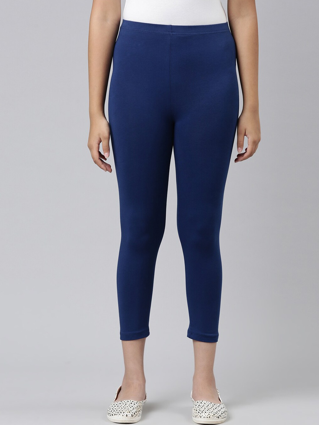 

Go Colors Girls Blue Solid Cropped Leggings