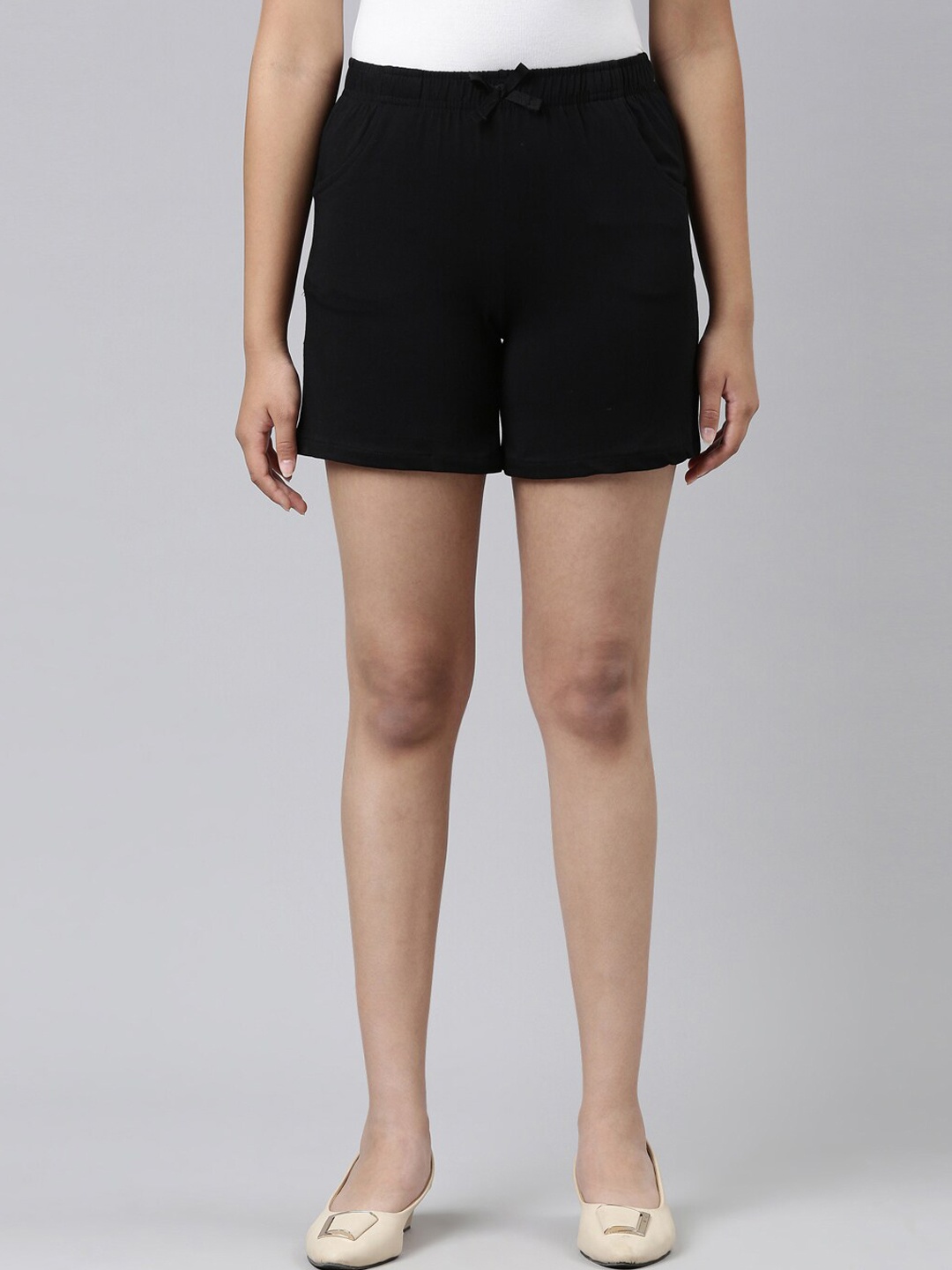

Go Colors Girls Black Cotton Shorts