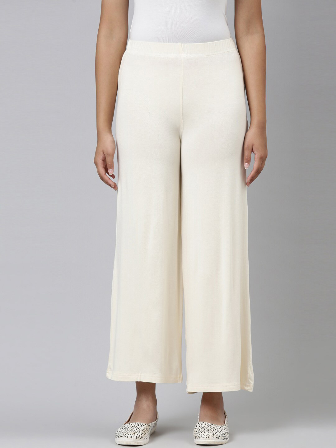 

Go Colors Girls Cream-Coloured Flared Ethnic Palazzo