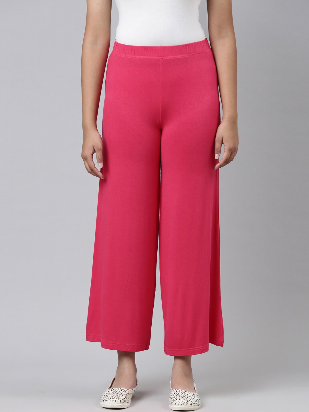 

Go Colors Girls Coral Solid Flared Palazzos