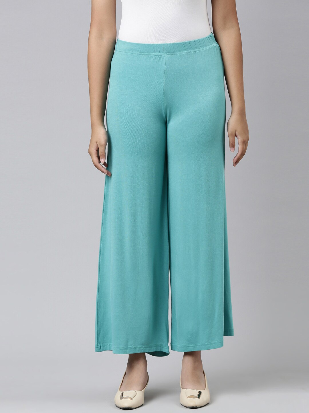 

Go Colors Girls Teal Flared Ethnic Palazzos