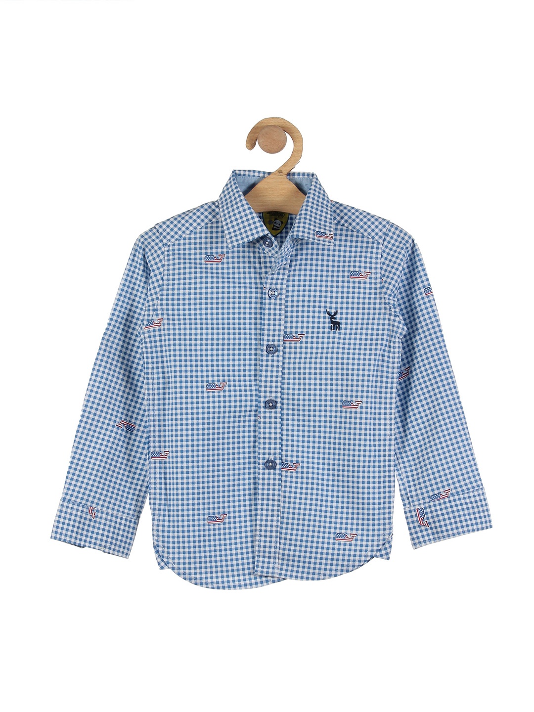 

Lil Lollipop Boys Blue Checked Casual Shirt