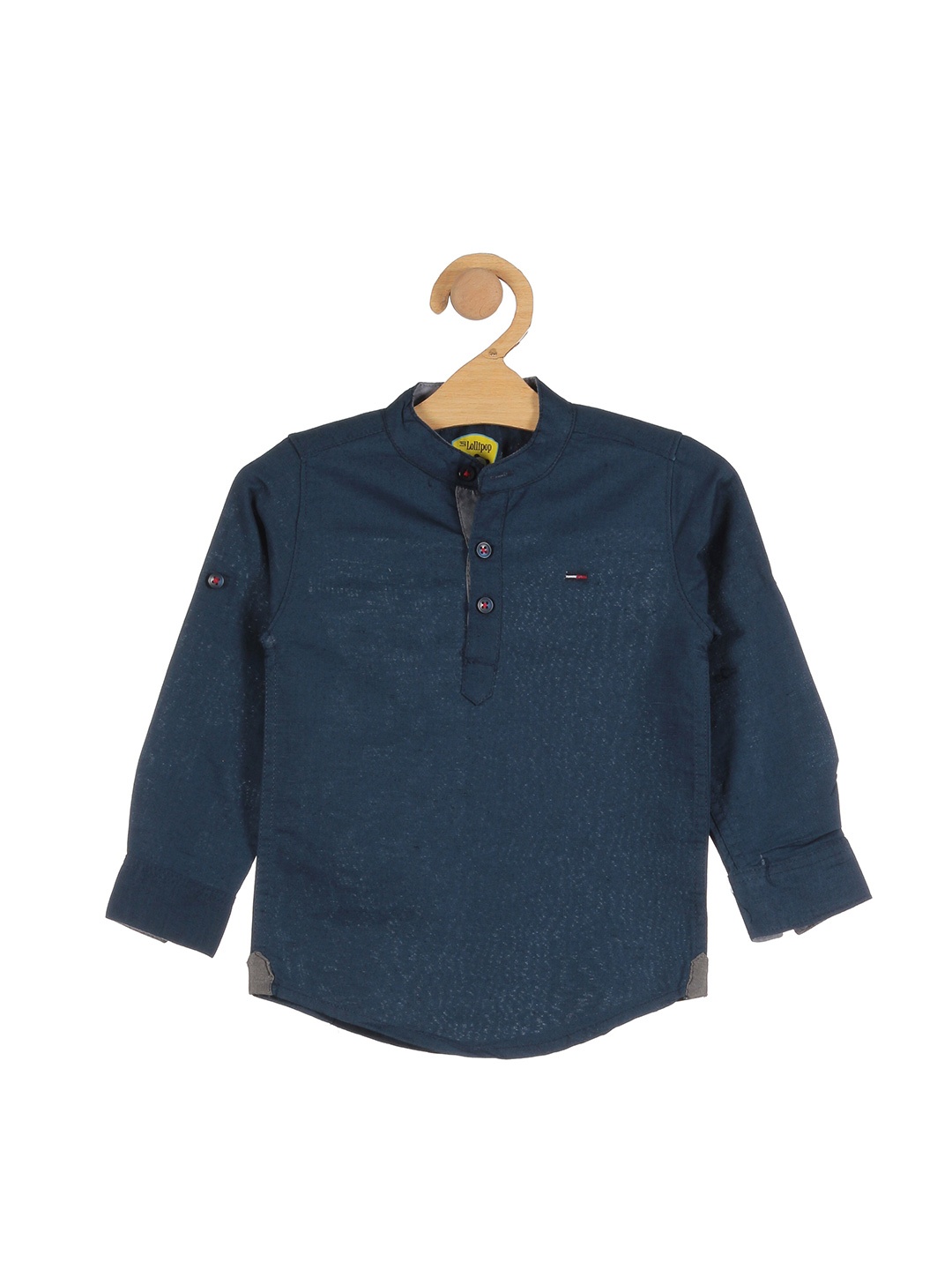 

Lil Lollipop Boys Navy Blue Solid Casual Shirt