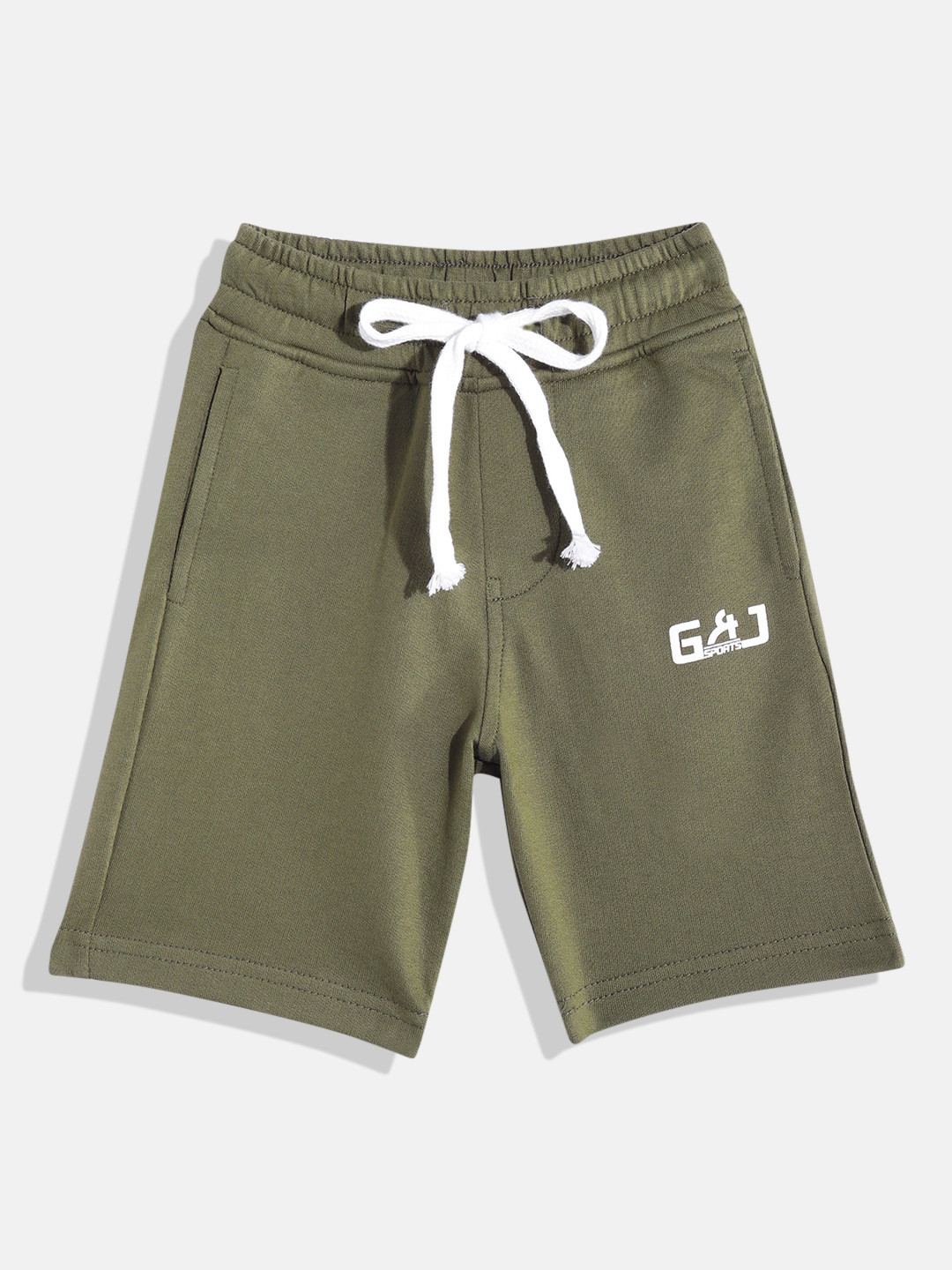 

Gini and Jony Boys Pure Cotton Shorts, Olive