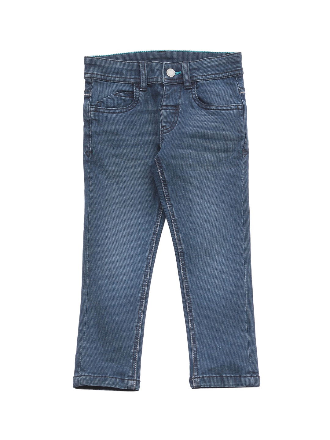

Lil Lollipop Unisex Kids Navy Blue Straight Fit Low Distress Light Fade Jeans