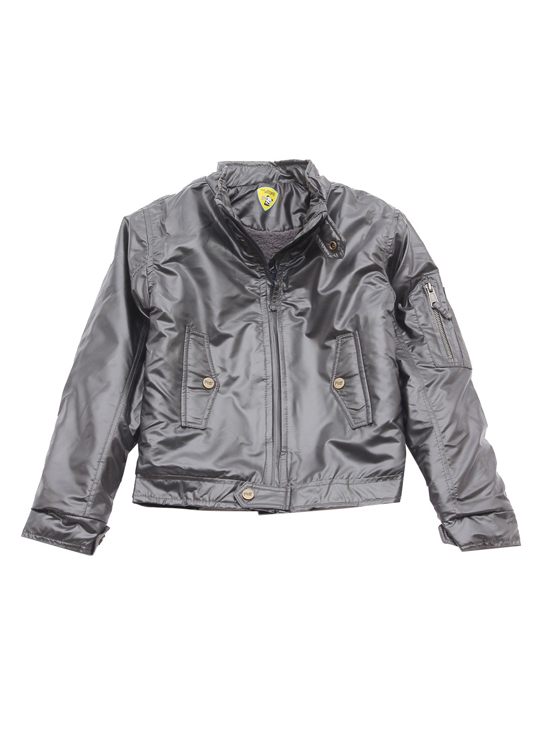 

Lil Lollipop Unisex Kids Grey Lightweight Crop Open Front Jacket with Embroidered