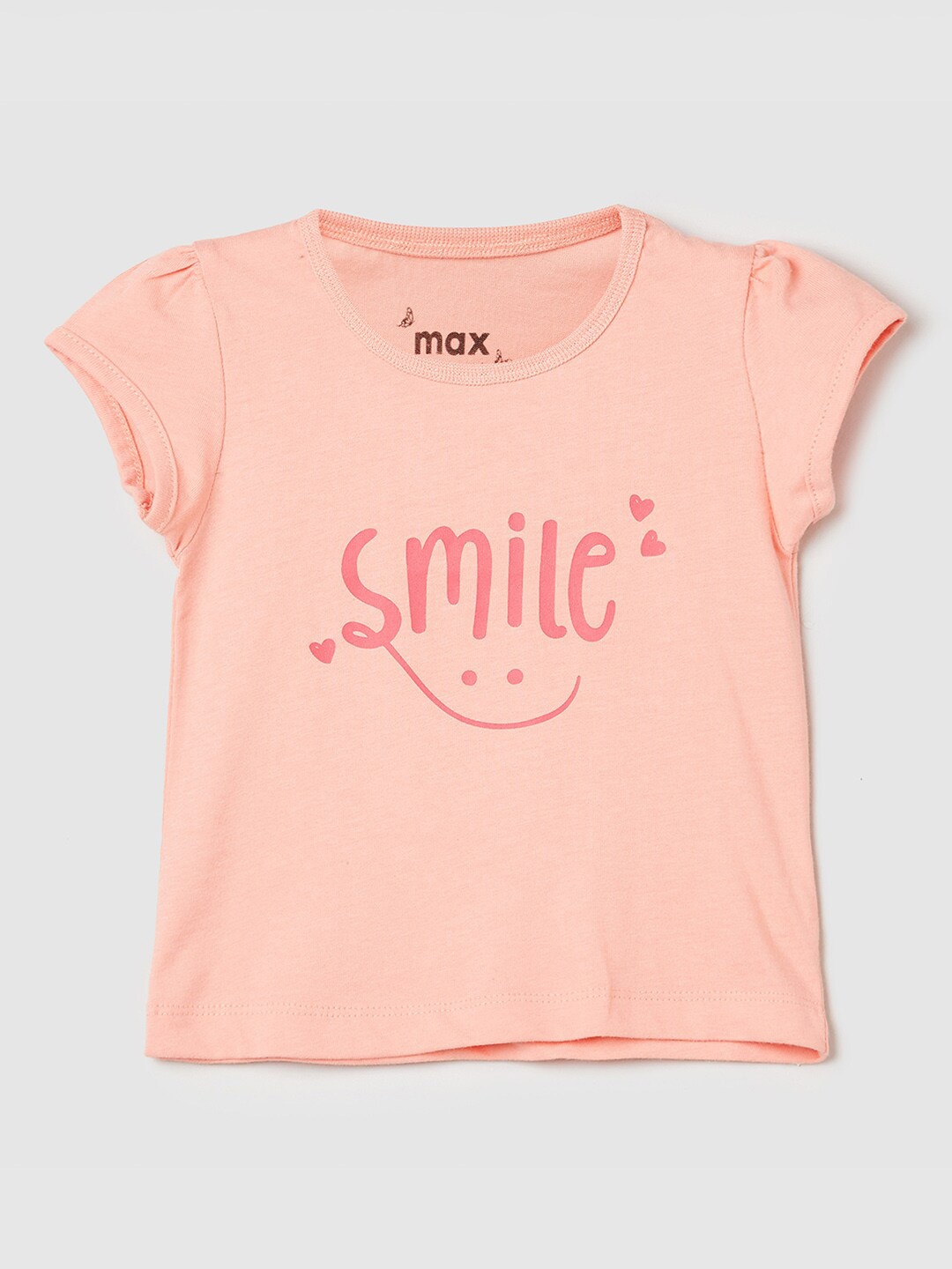 

Max Girls Coral Typography Printed T-shirt