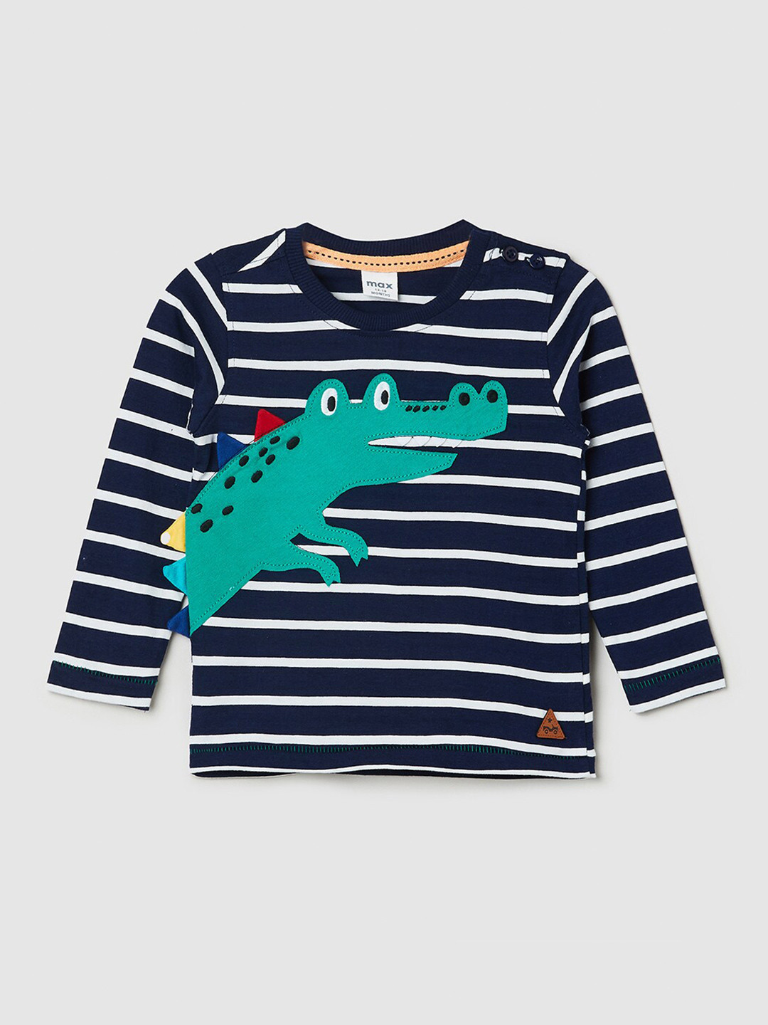

max Boys Blue Printed T-shirt