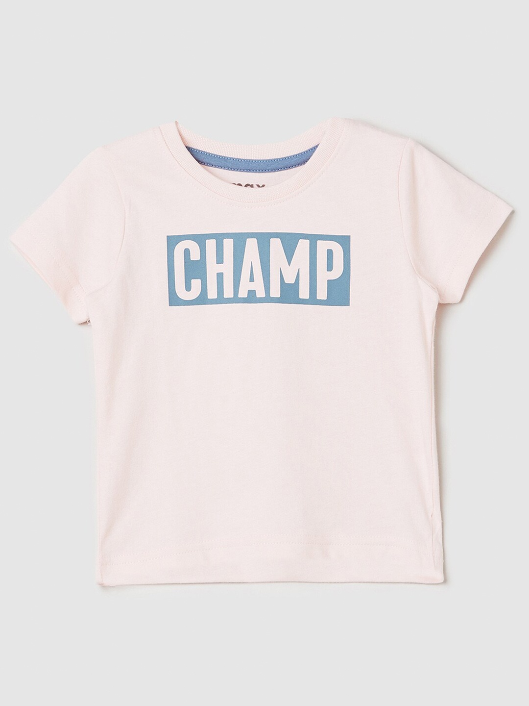 

max Boys Pink Typography Printed T-shirt