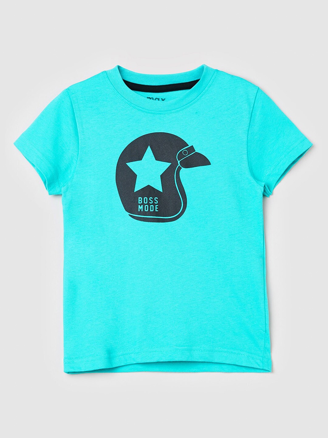 

max Boys Blue Printed T-shirt