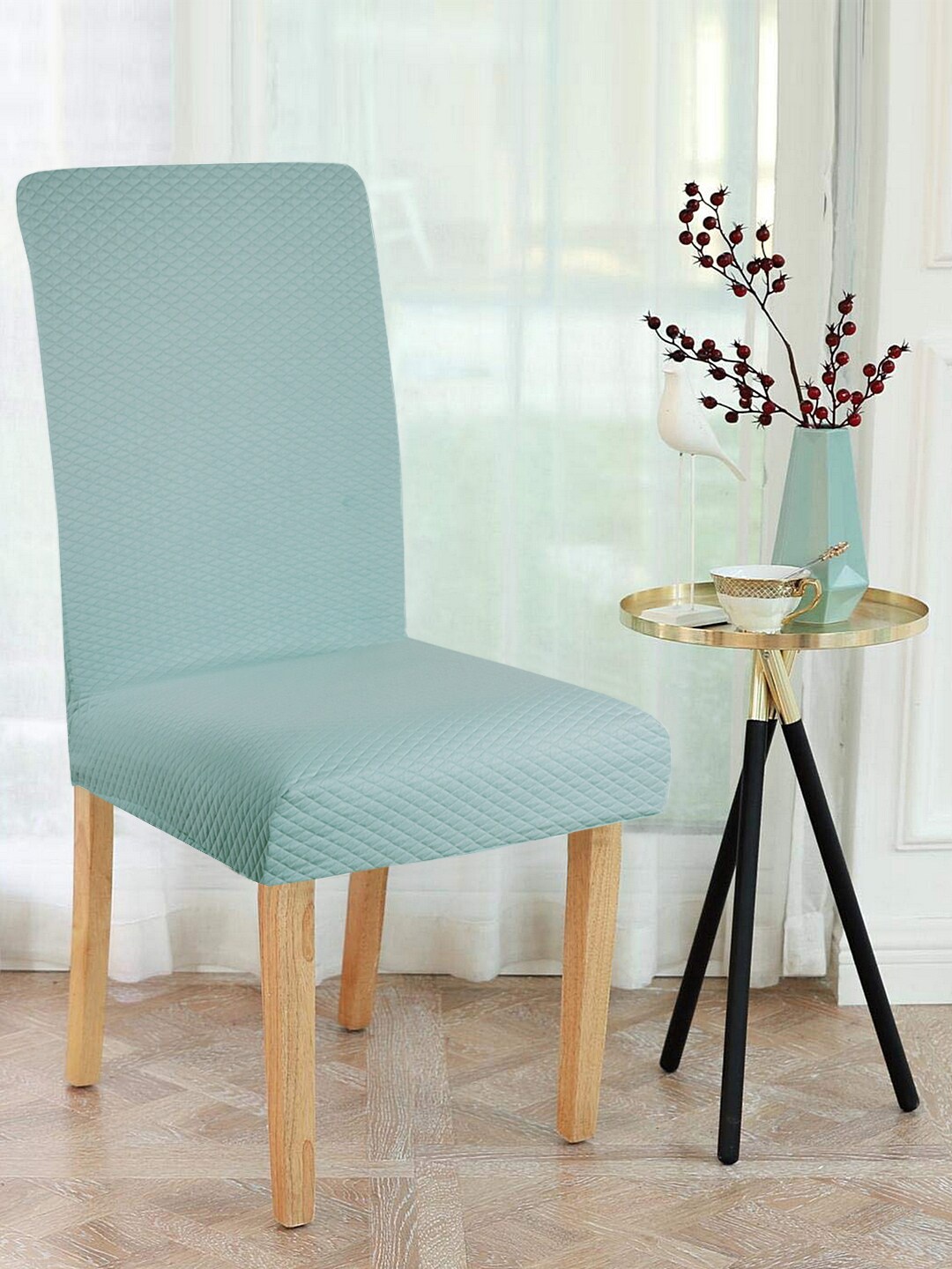 

HomeTown Blue Solid Chair Cover