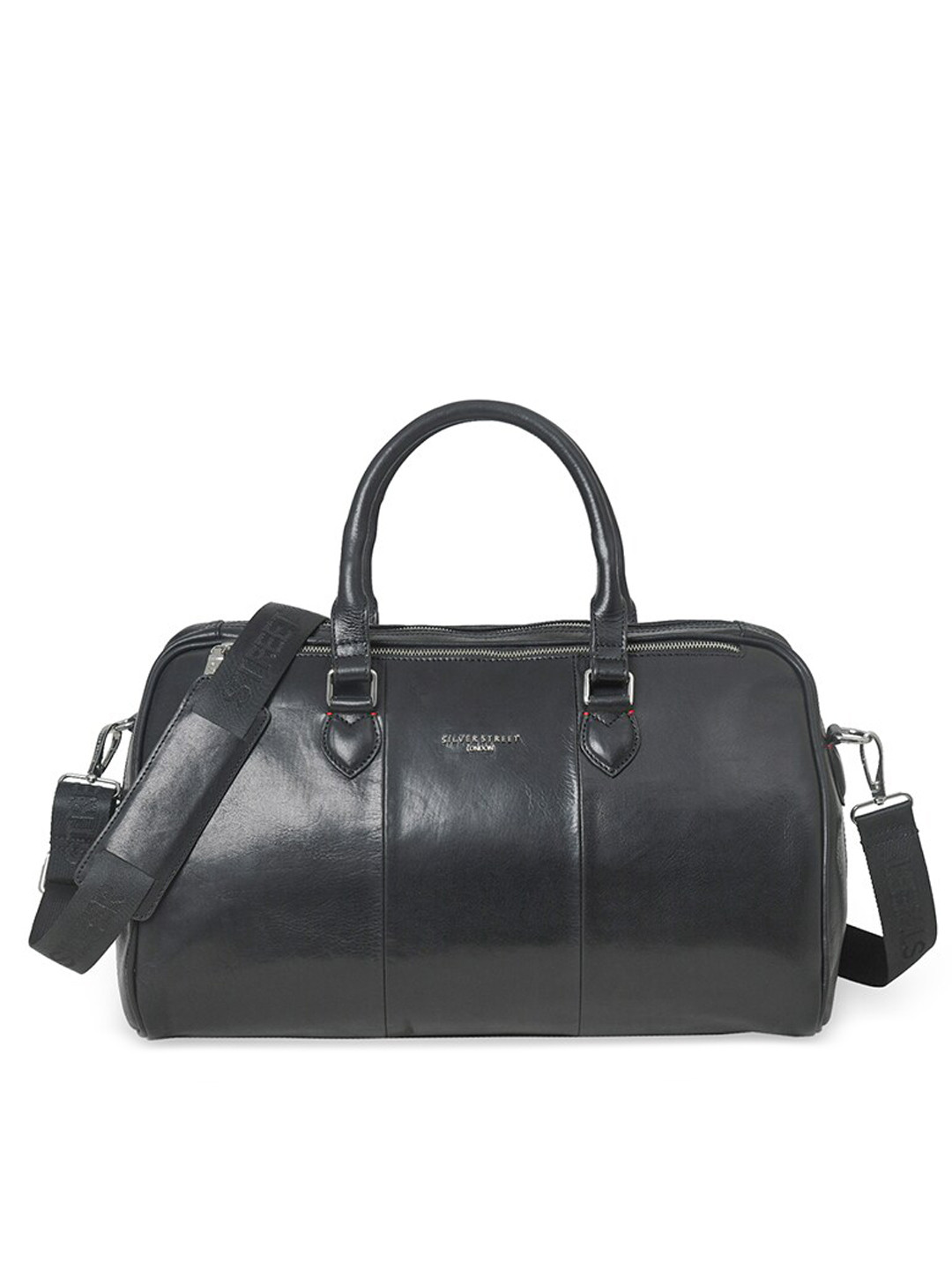 

SILVER STREET LONDON Men Black Solid Leather Duffel Bag
