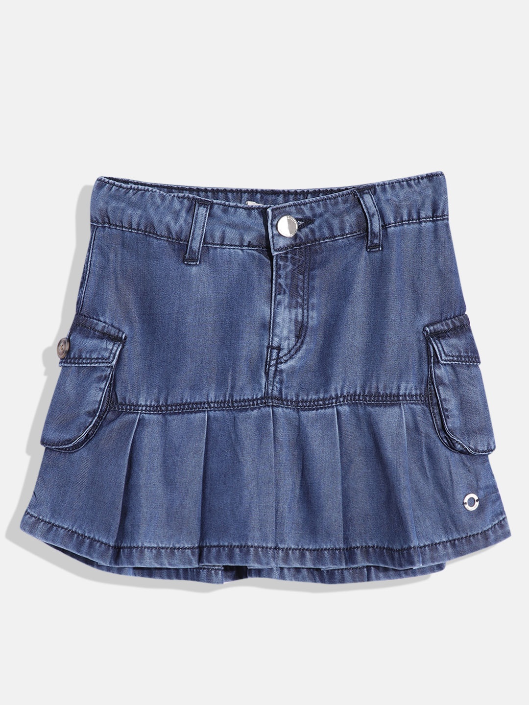 

Gini and Jony Girls Pocket Detail A-line Denim Skirt, Blue