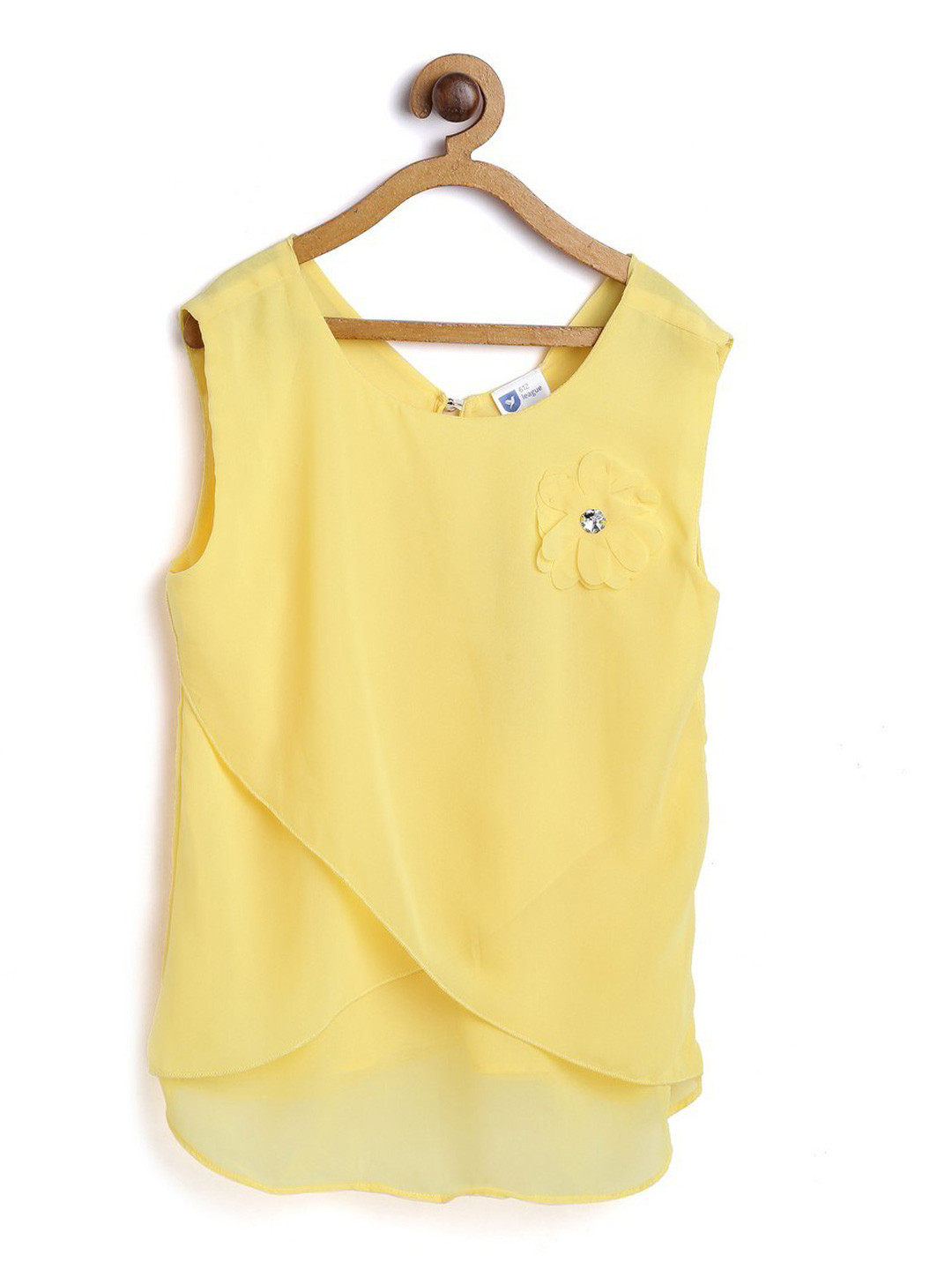 

612League Girls Yellow Solid Top