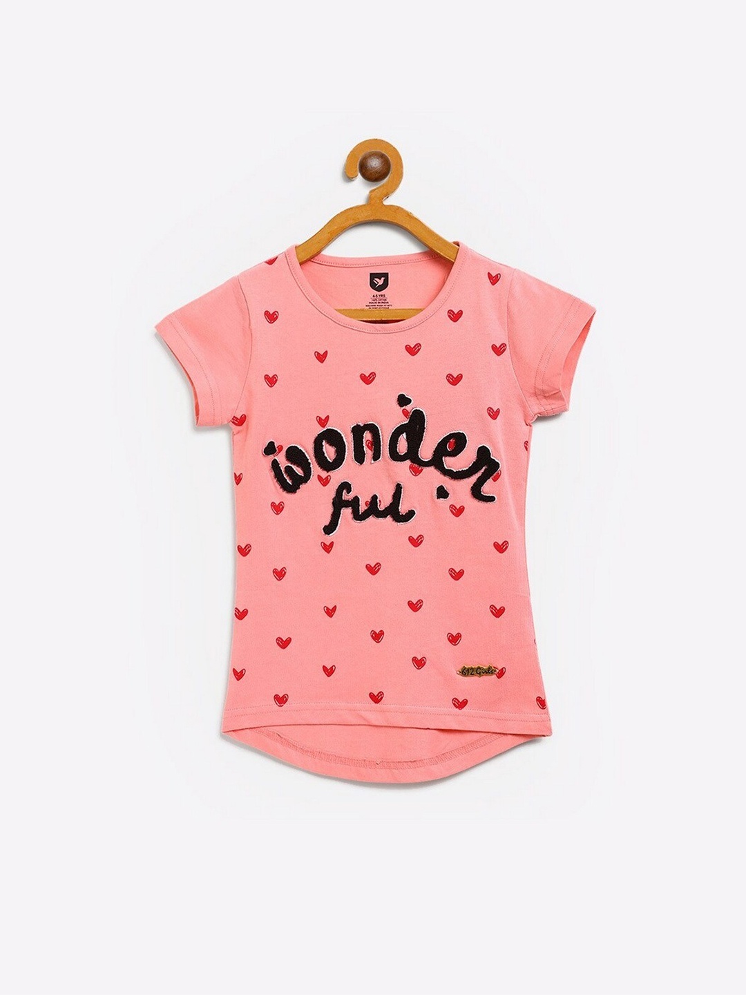 

612League Peach-Coloured Print Top