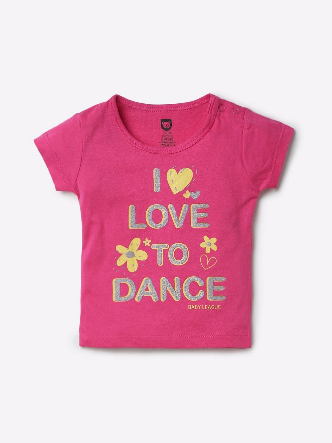 

612League Girls Pink Printed Top