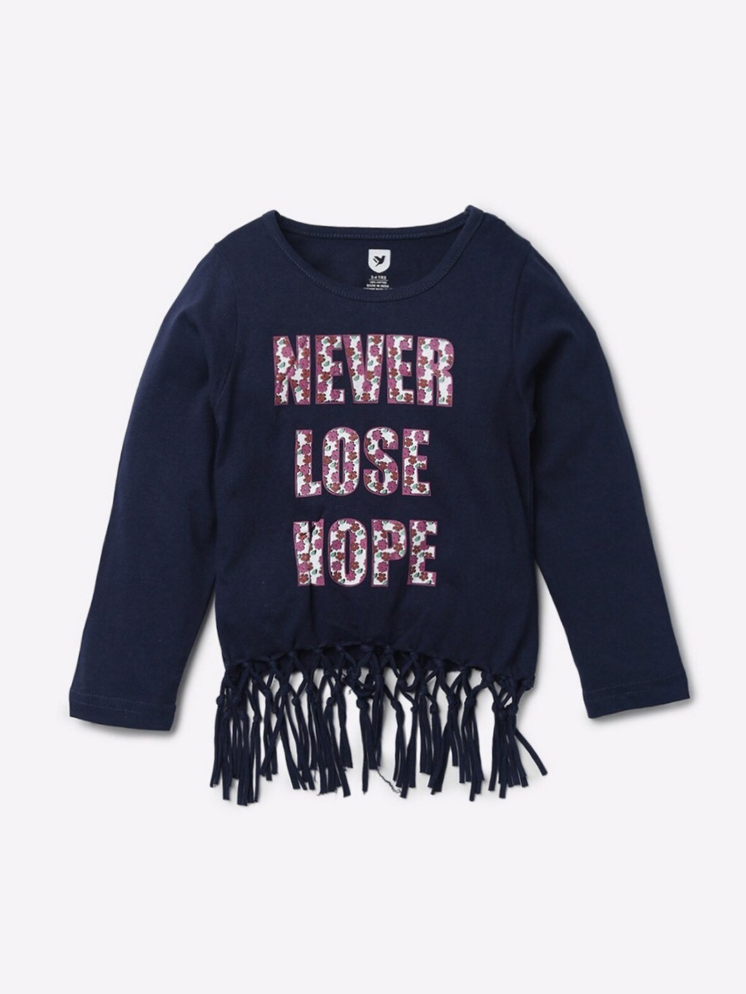

612League Girls Blue Printed Cotton Top