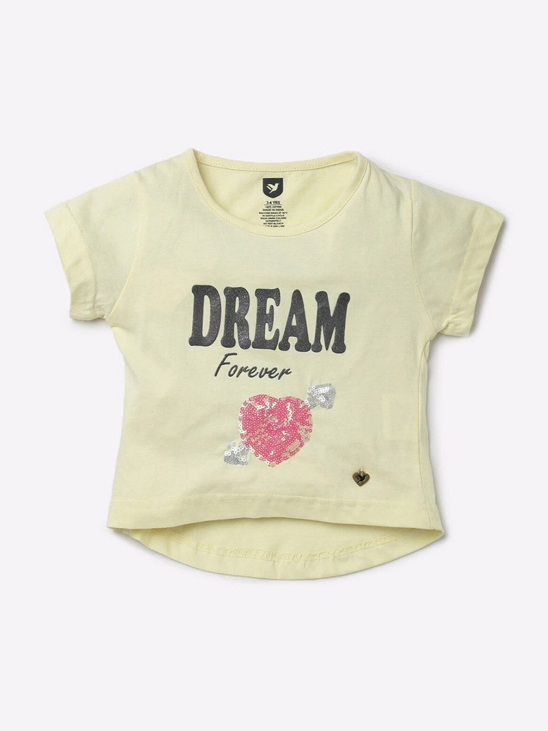 

612League Yellow Print High-Low Top