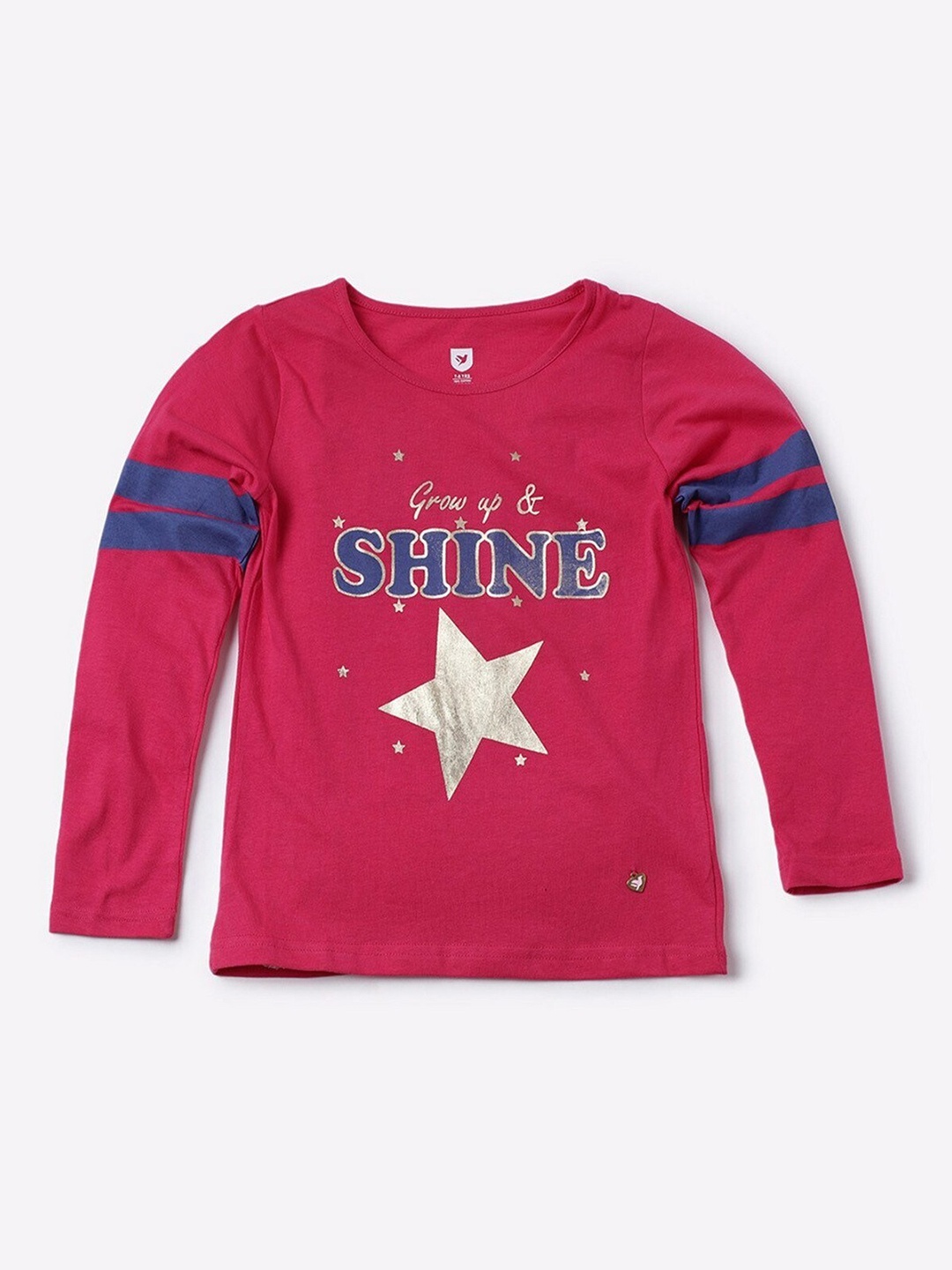 

612League Girls Pink & Blue Printed Top