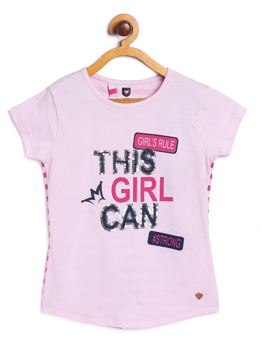 

612League Girls Pink Print Top