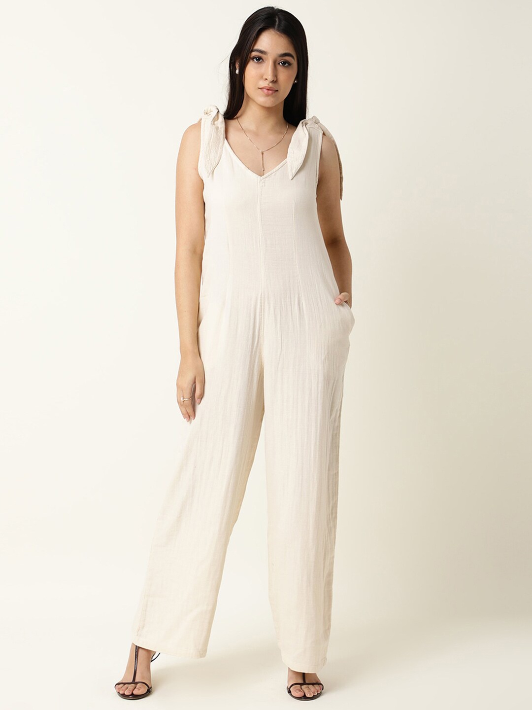 

RAREISM Women Beige Basic Jumpsuit