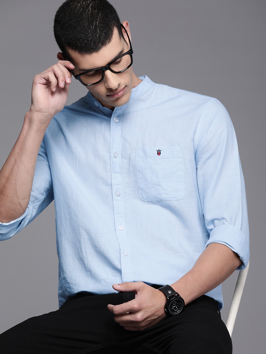 

Louis Philippe Jeans Men Blue Slim Fit Casual Shirt