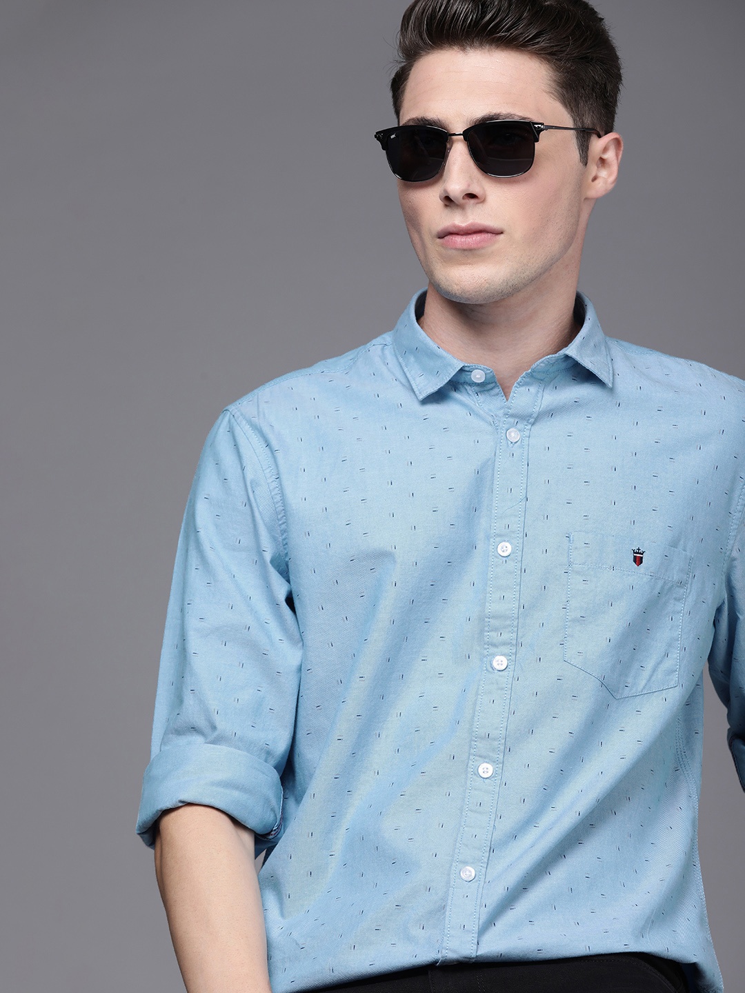 

Louis Philippe Jeans Men Blue Slim Fit Printed Casual Shirt