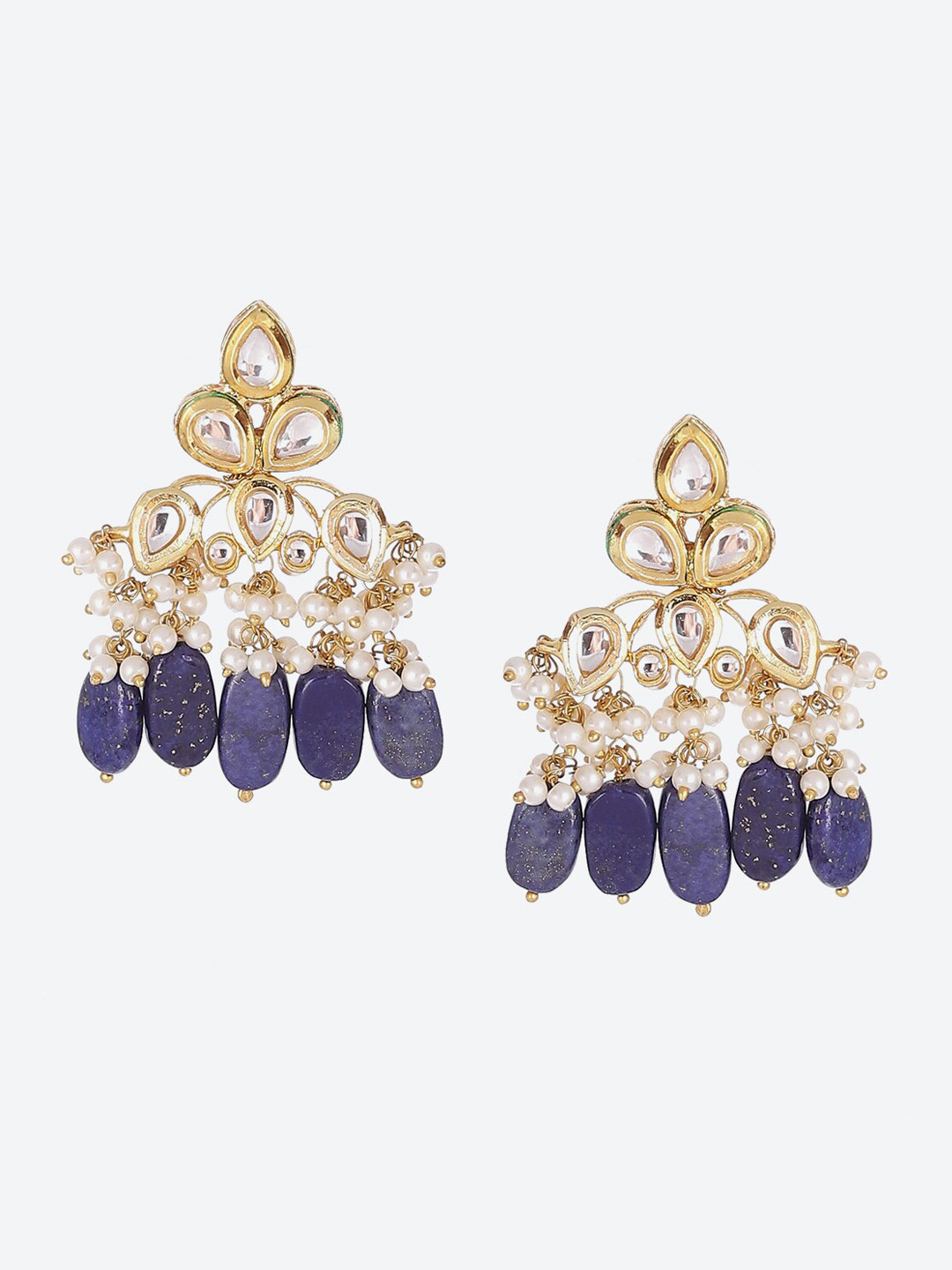 

Biba Blue Gold Plated Contemporary Drop Earrings