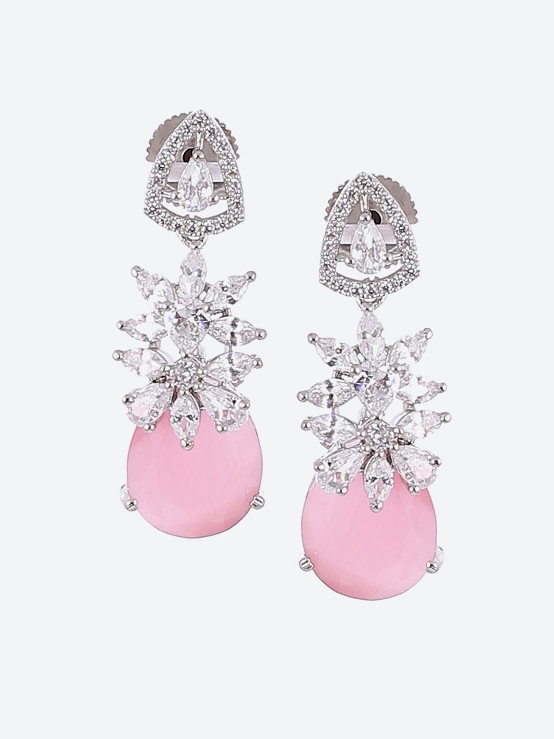

Biba Women Pink & Silver-Toned Contemporary Drop Earrings