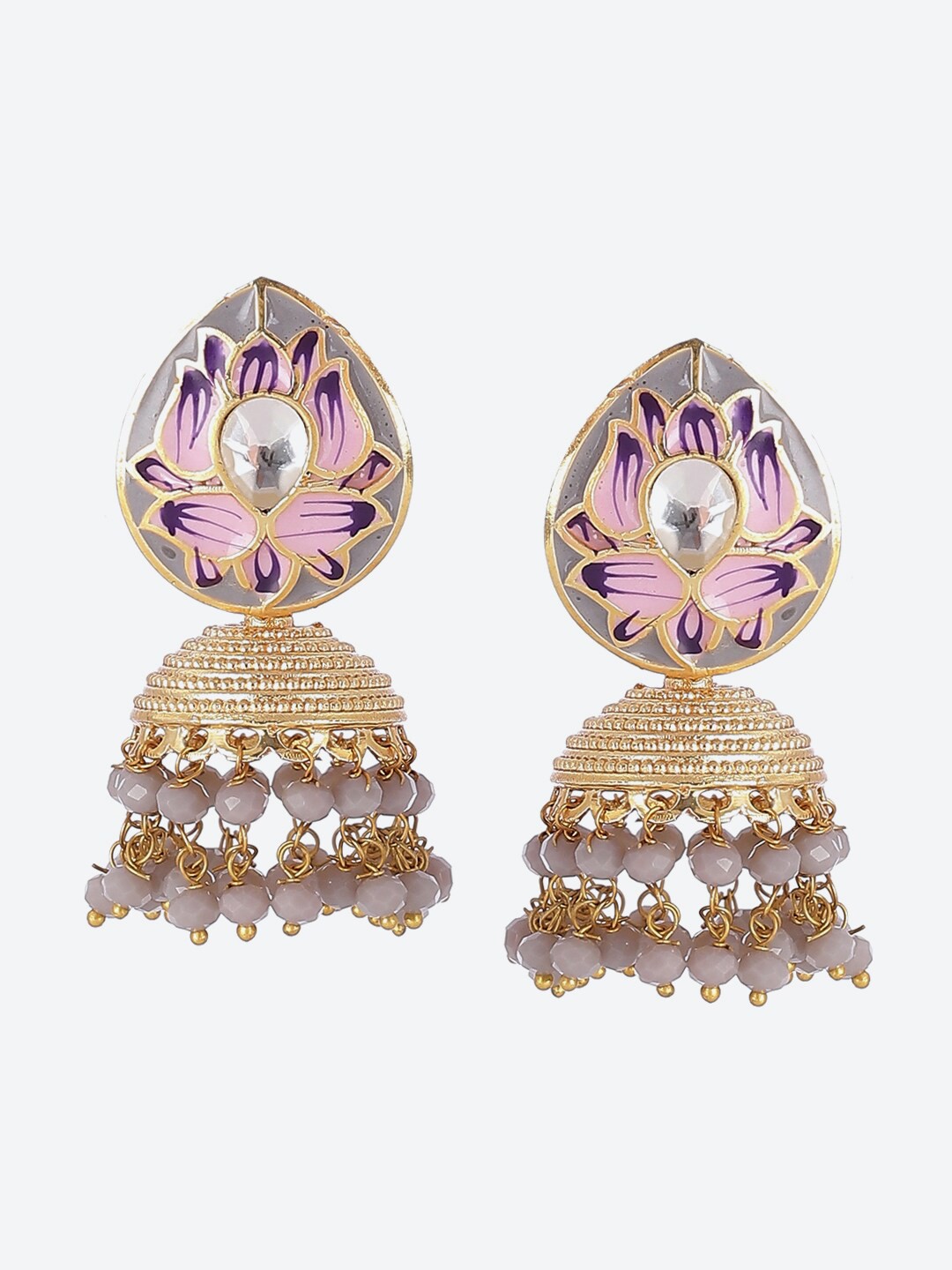 

Biba Grey Contemporary Jhumkas Earrings