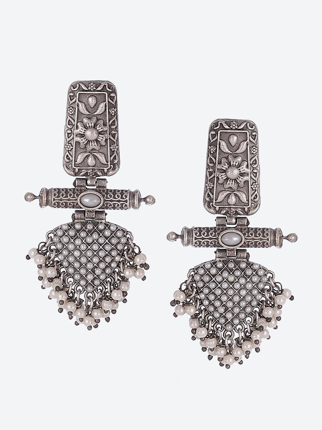 

Biba Silver-Toned Contemporary Drop Earrings