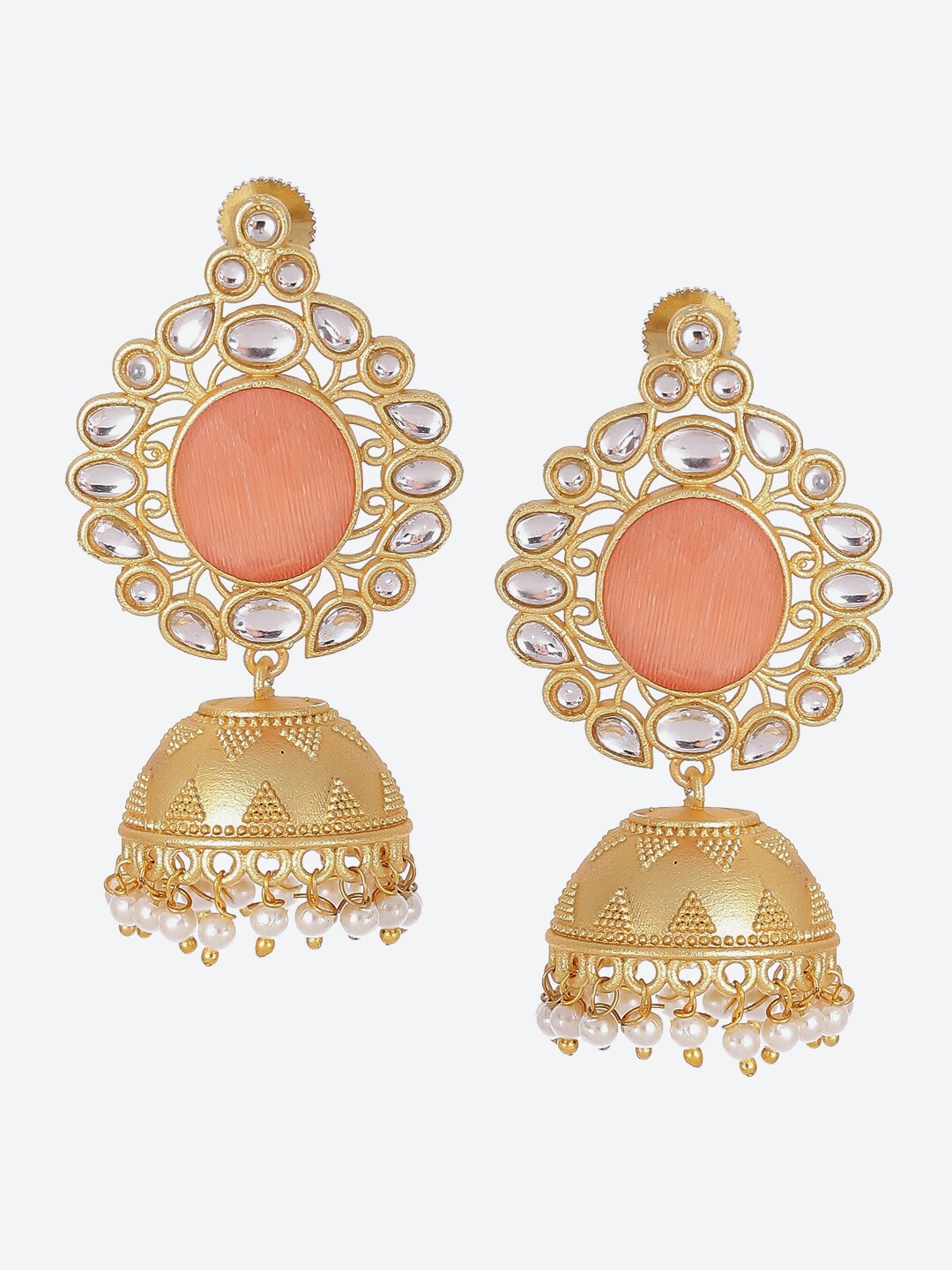 

Biba Orange Contemporary Jhumkas Earrings
