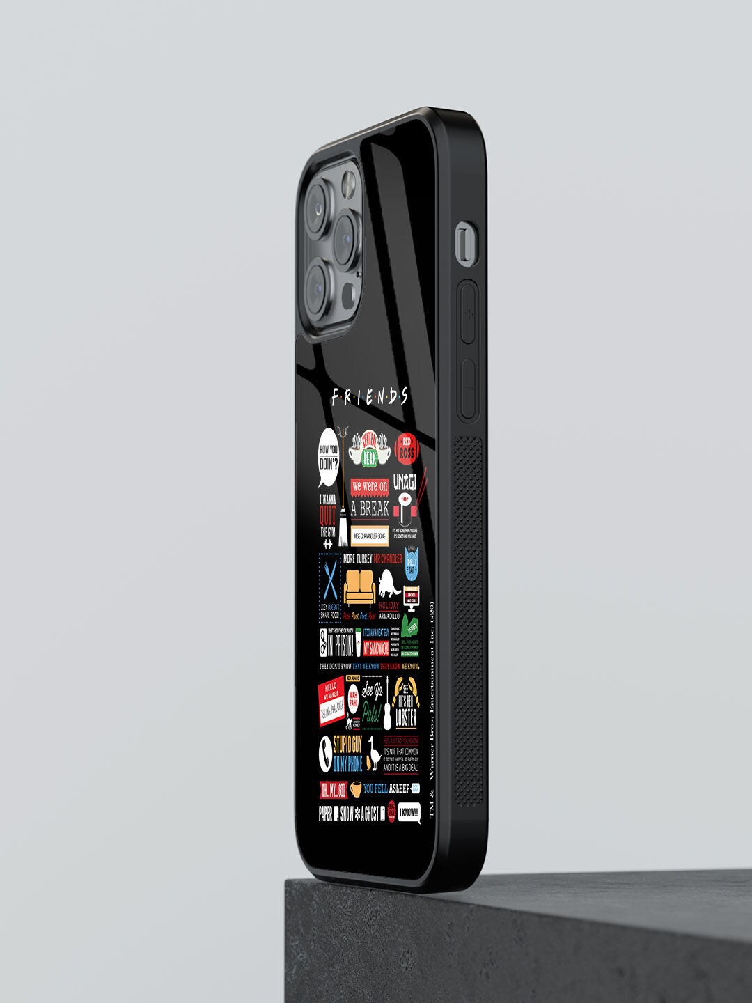 

macmerise Black & White Friends Infographic iPhone 12 Pro Max Glass Case