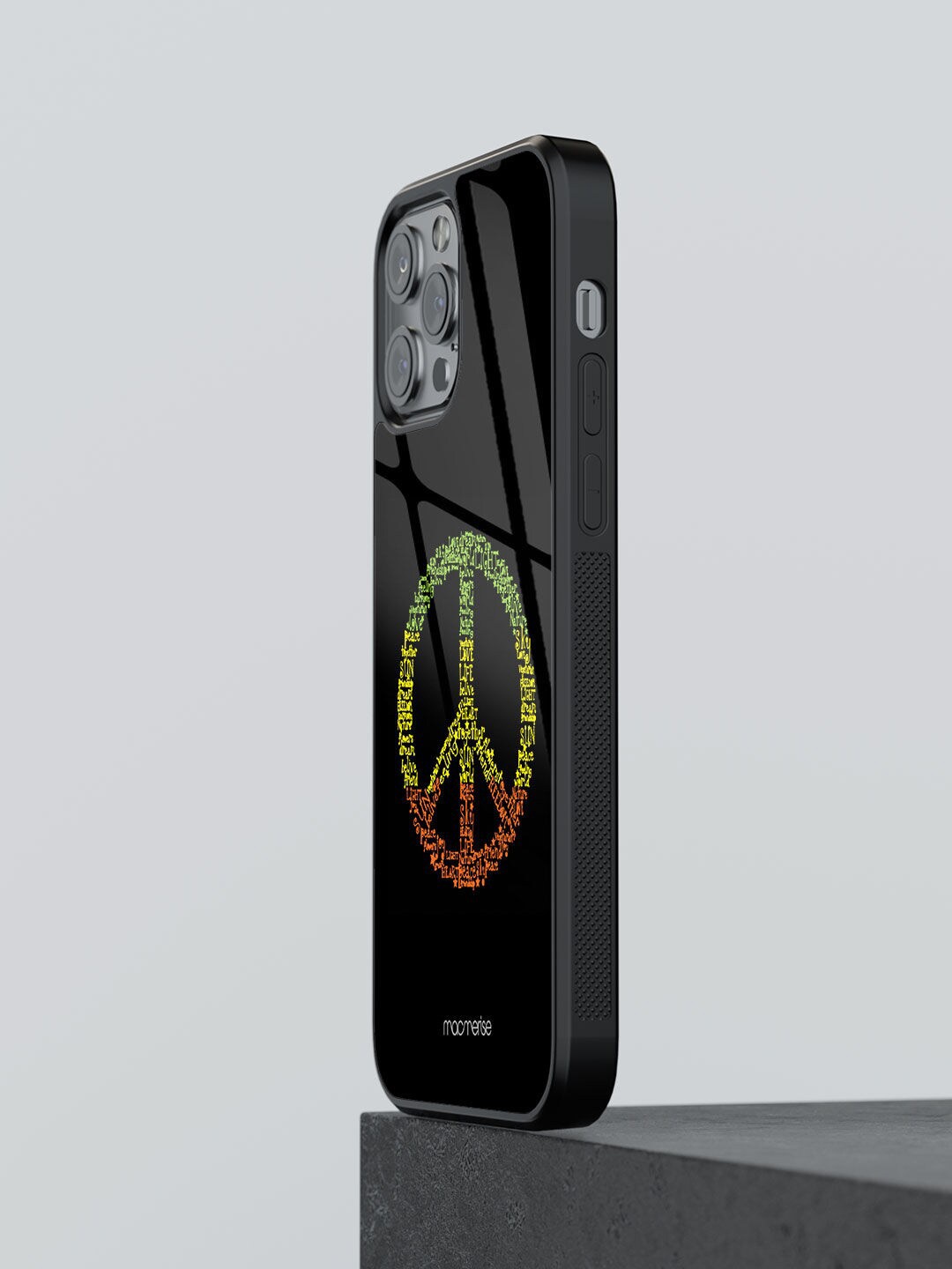 

macmerise Black Printed Camo Glass iPhone 12 Pro Max Back Case