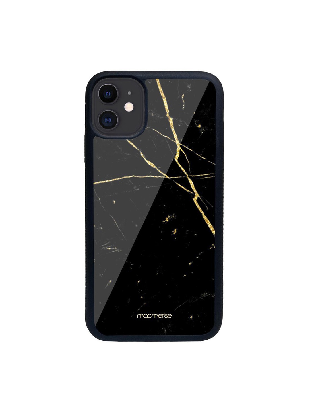 

macmerise Black Printed Marble Onyx iPhone 11 Glass Phone Back Case