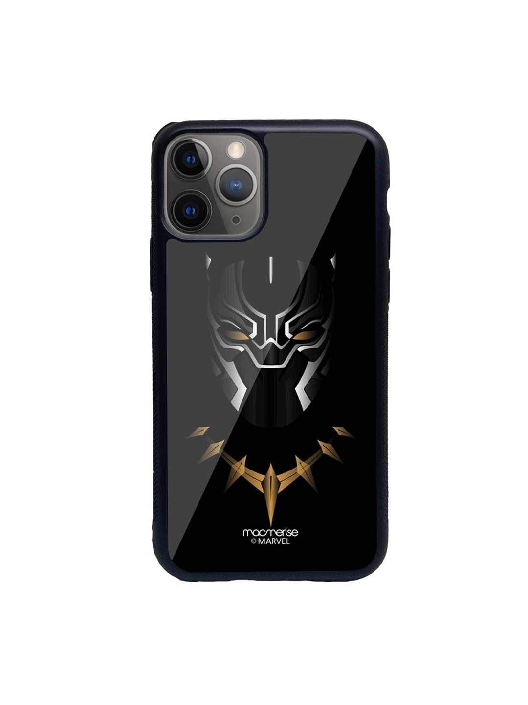 

macmerise Black Printed Minimalistic Panther Glass iPhone 11 Pro Back Case