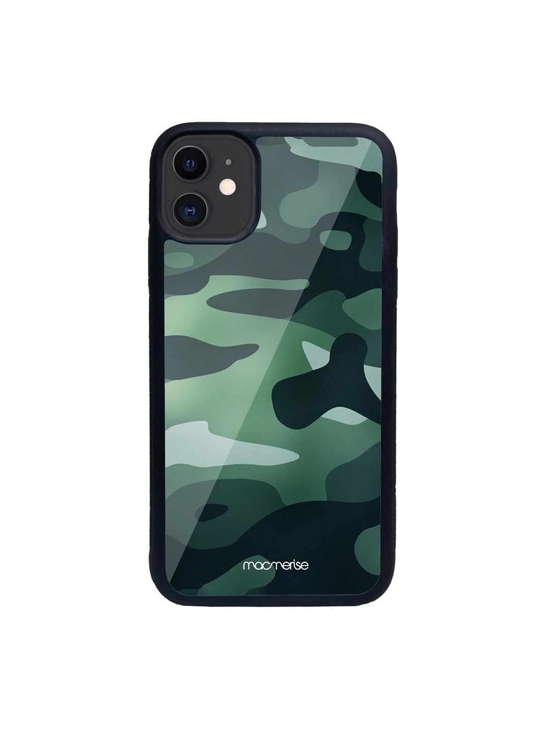 

macmerise Green Printed Camo Viridian Glass iPhone 11 Back Case