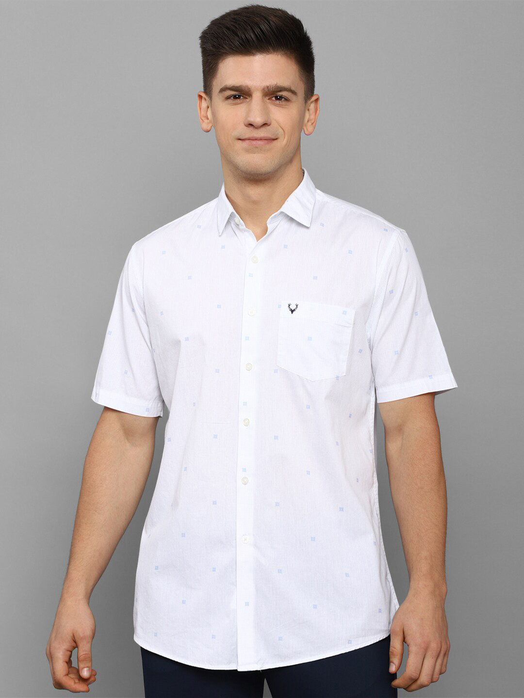 

Allen Solly Men White Slim Fit Printed Casual Shirt