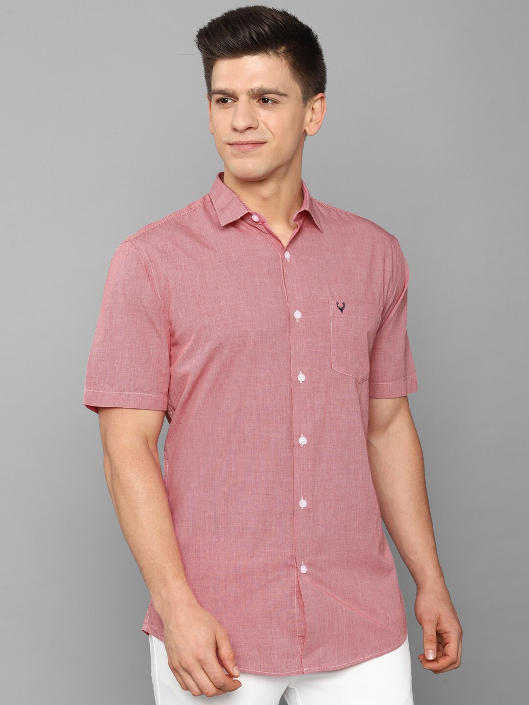 

Allen Solly Men Pink Slim Fit Casual Shirt