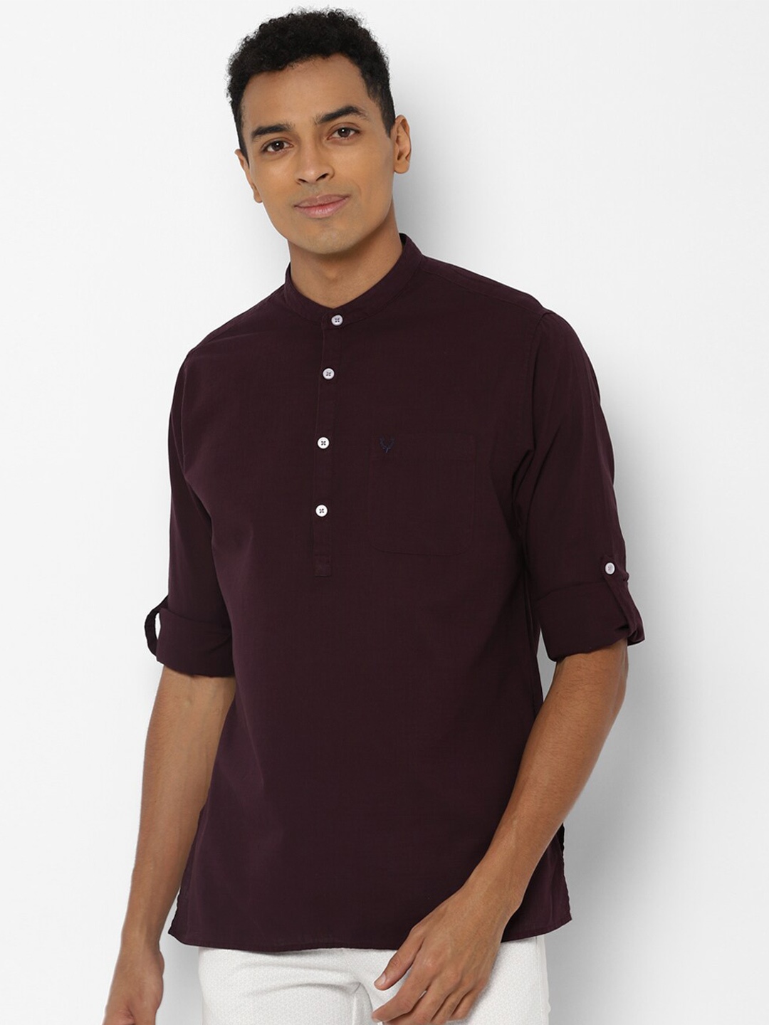 

Allen Solly Men Maroon Solid Slim Fit Casual Shirt