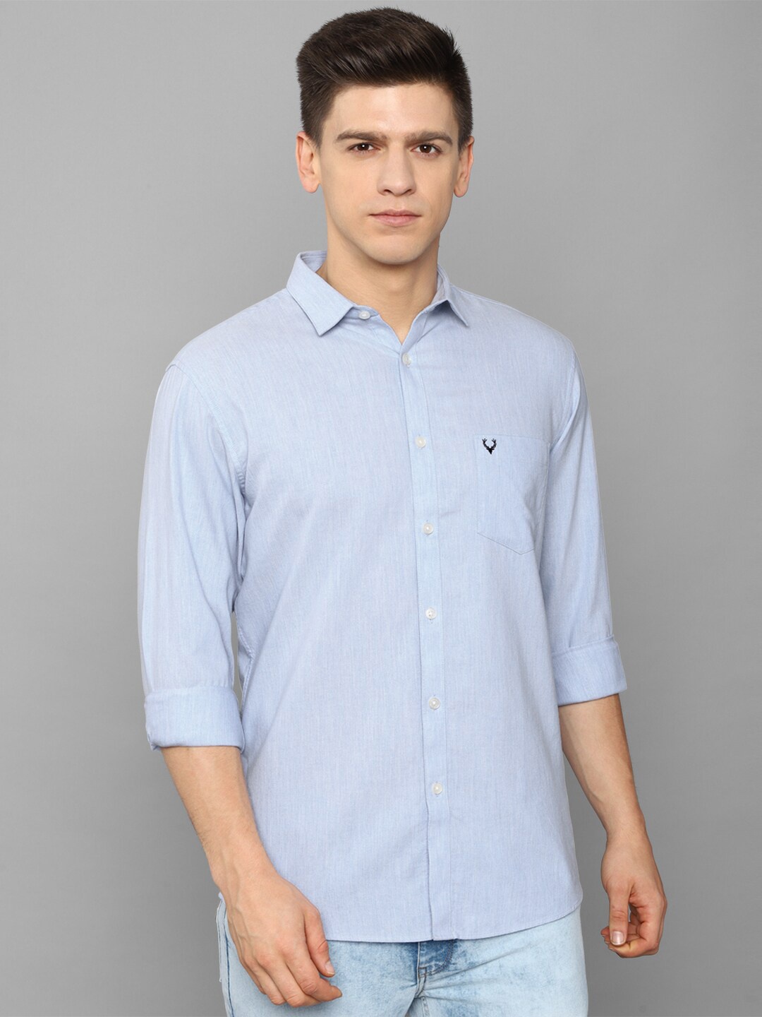 

Allen Solly Men Blue Slim Fit Pure Cotton Casual Shirt