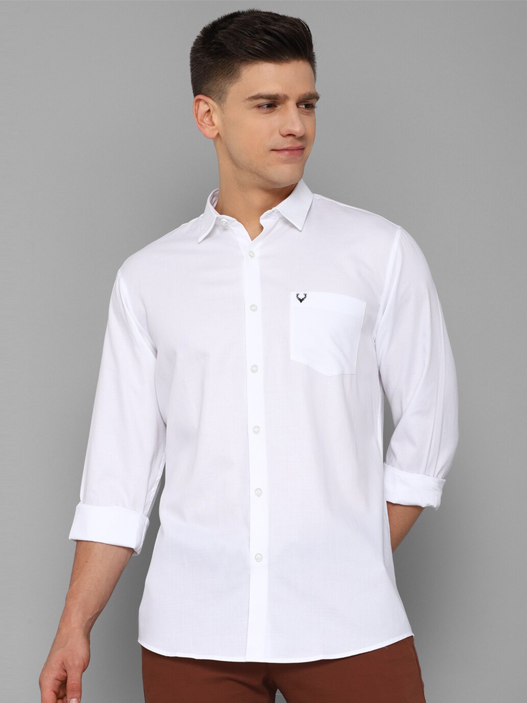 

Allen Solly Men White Solid Slim Fit Casual Shirt