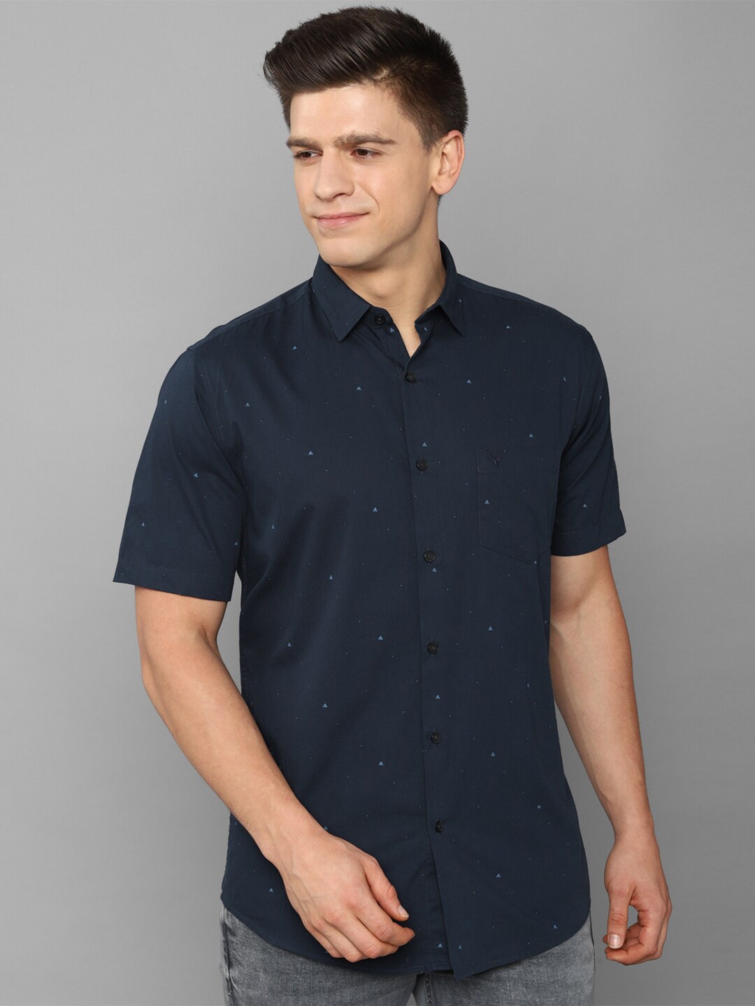 

Allen Solly Men Navy Blue Slim Fit Casual Shirt