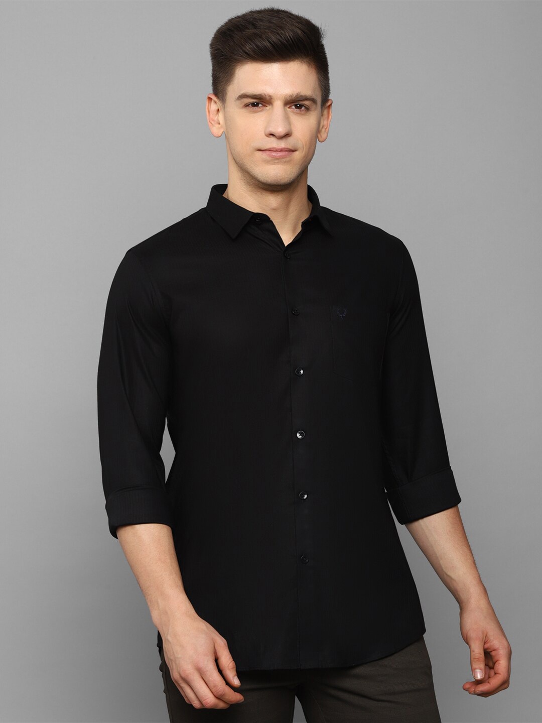 

Allen Solly Men Black Solid Slim Fit Casual Shirt