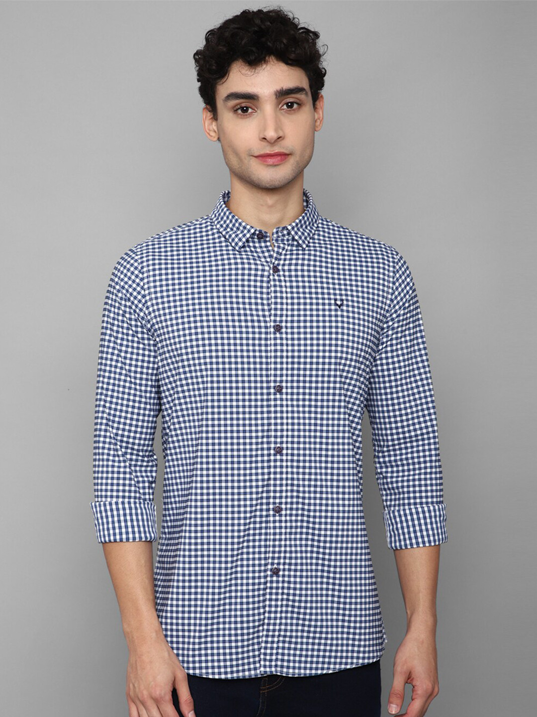 

Allen Solly Sport Men Blue Gingham Checks Checked Casual Shirt