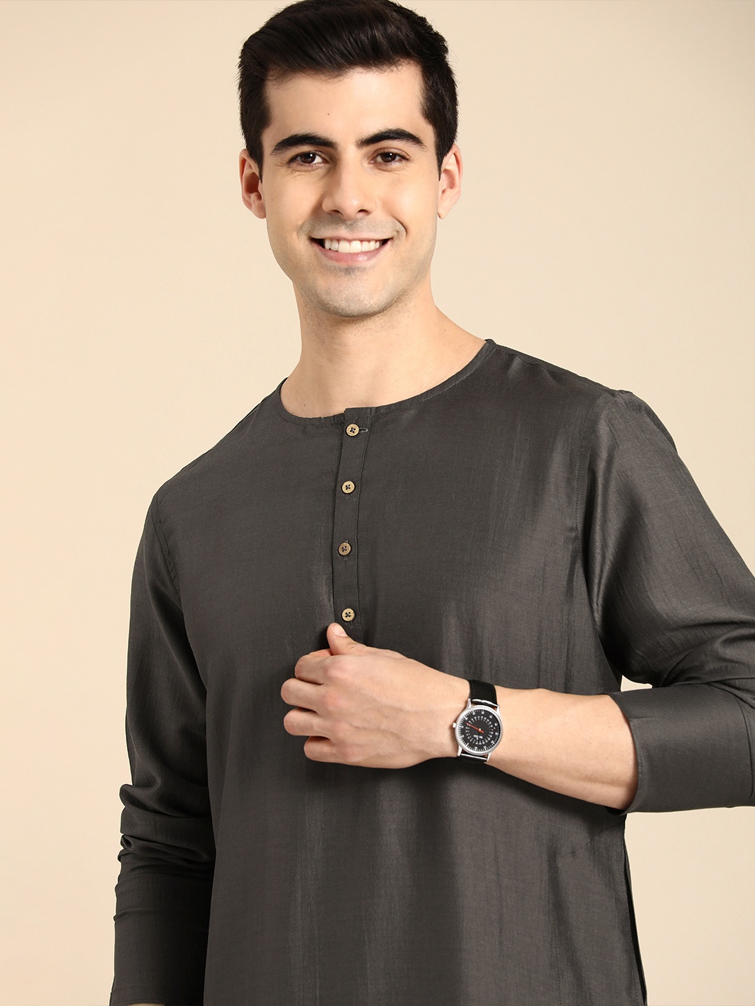 

Anouk Men Grey Kurta