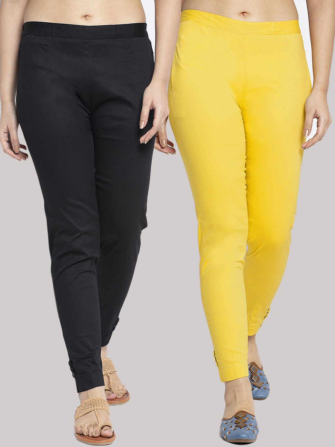 

GRACIT Women Yellow Smart Skinny Fit Trousers