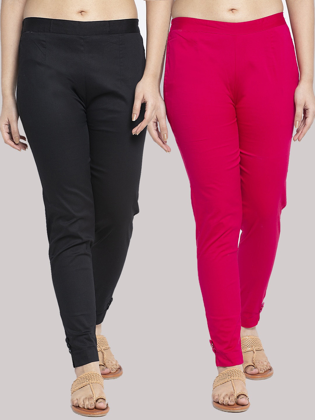 

GRACIT Women Pack Of 2 Red Smart Skinny Fit Trousers