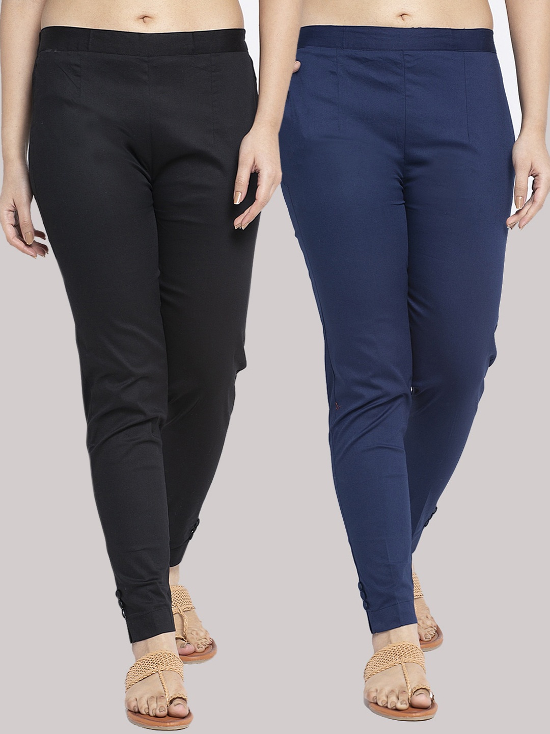 

GRACIT Women Black Pack Of 2 Smart Skinny Fit Trousers
