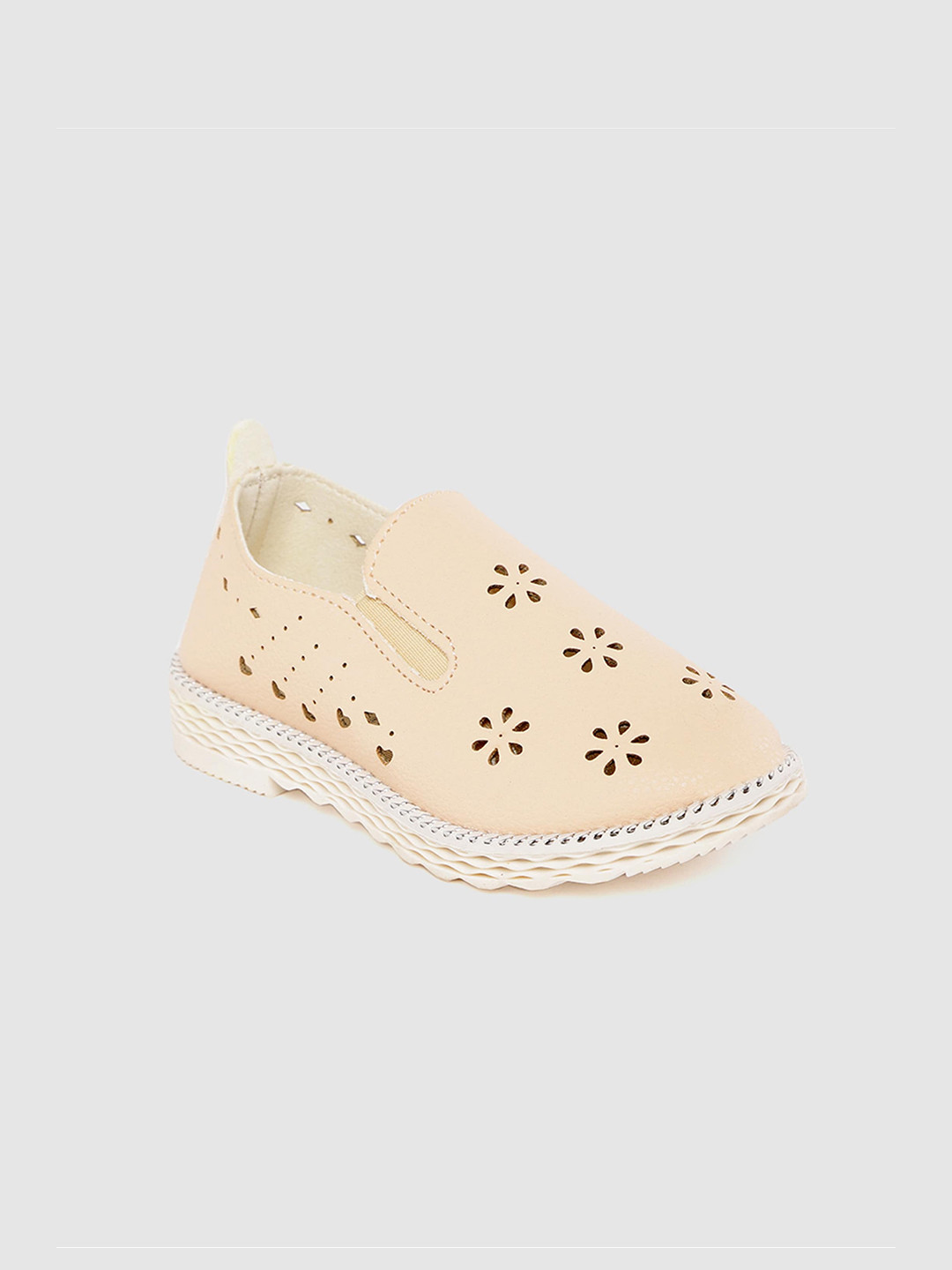 

Lil Lollipop Girls Beige Ballerinas with Laser Cuts Slip-On Flats